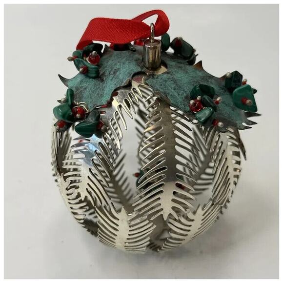 Emilia Castillo Stamped Christmas Tree Ornament Silver 925 Mexico TO-85 VINTAGE - Picture 4 of 13